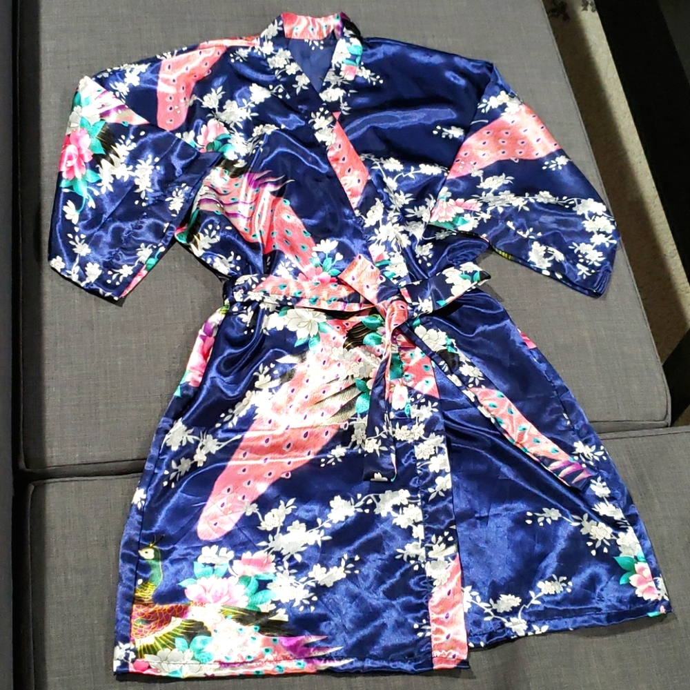 Floral Satin Robe